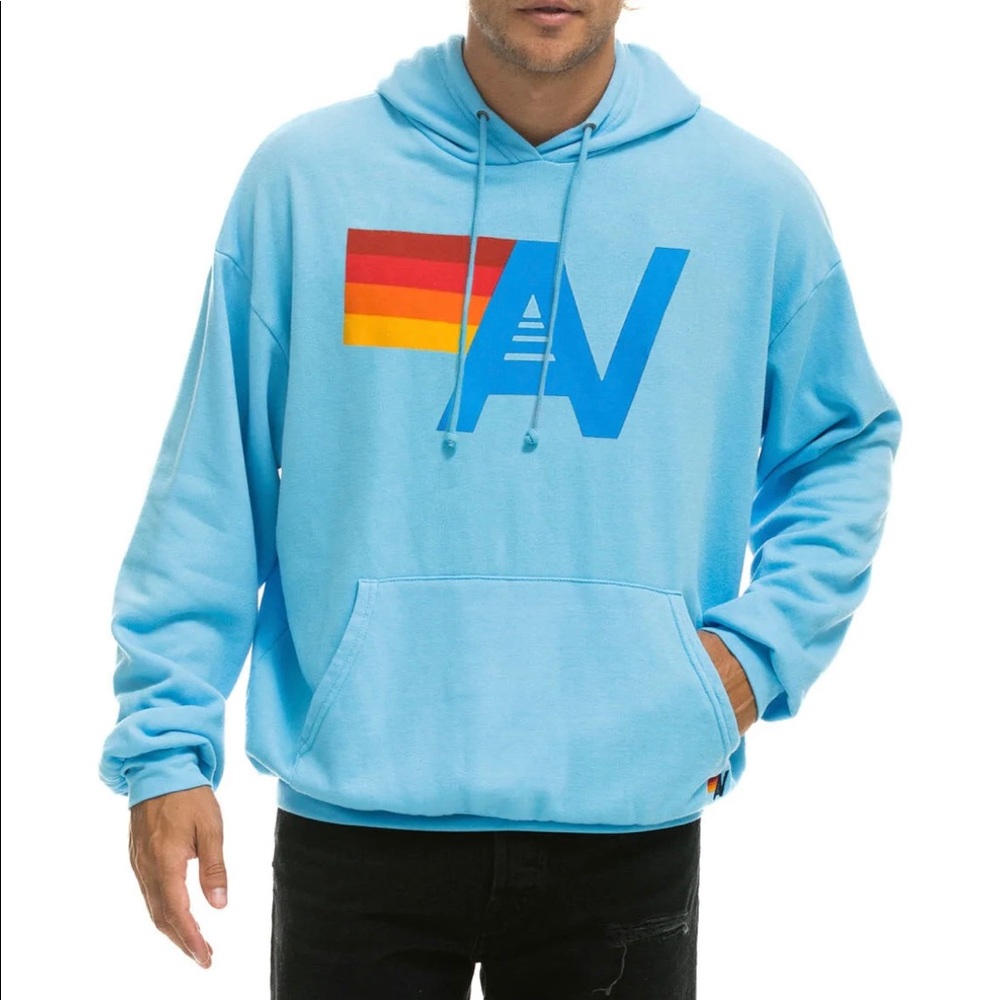 NWT Aviator Nation Relaxed Uni-Sex Pullover -Sky Blue- LARGE
